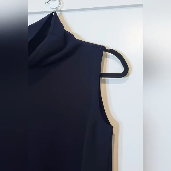 Chico's Travelers Mock Neck Sleeveless Top Tank Slinky Knit Navy Blue Size 1 - Picture 5 of 11